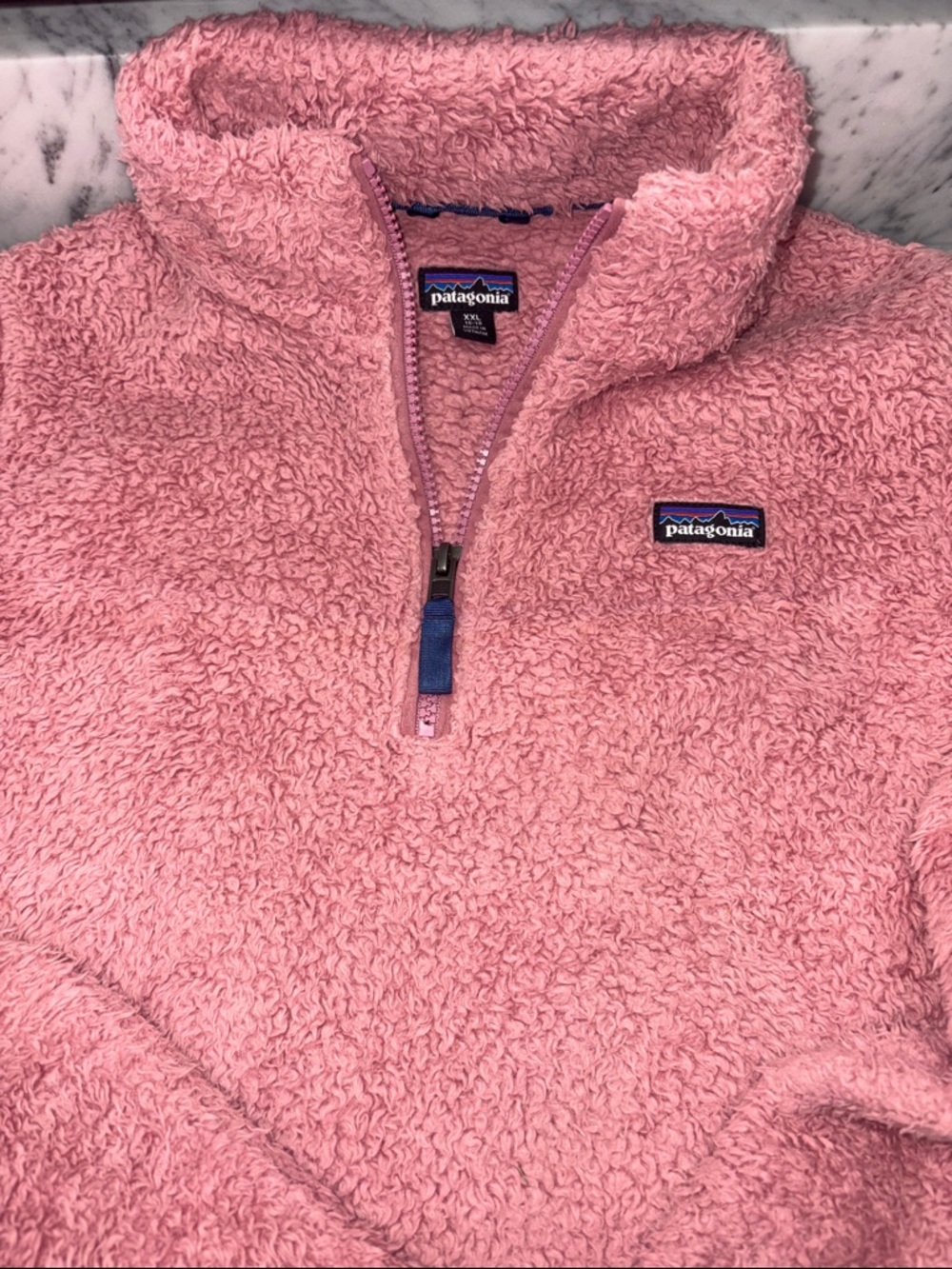 Patagonia Pink Sherpa Half-Zip Pullover Jacket girls sz 16-18.